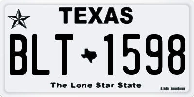 TX license plate BLT1598
