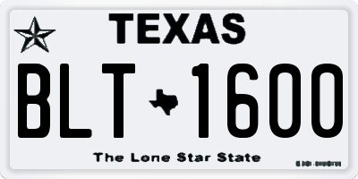 TX license plate BLT1600