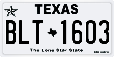 TX license plate BLT1603