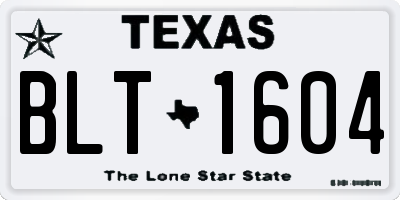 TX license plate BLT1604