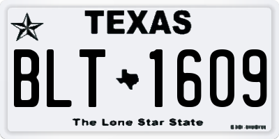TX license plate BLT1609