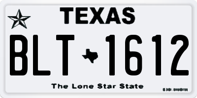 TX license plate BLT1612