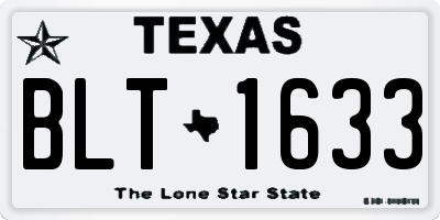 TX license plate BLT1633