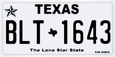 TX license plate BLT1643
