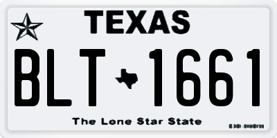 TX license plate BLT1661