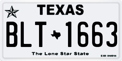 TX license plate BLT1663