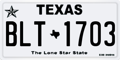 TX license plate BLT1703