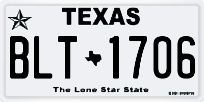 TX license plate BLT1706