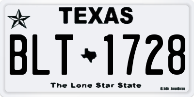 TX license plate BLT1728