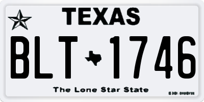 TX license plate BLT1746