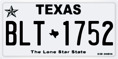 TX license plate BLT1752