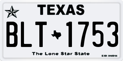 TX license plate BLT1753