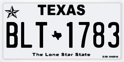 TX license plate BLT1783