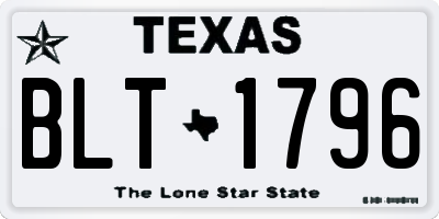 TX license plate BLT1796