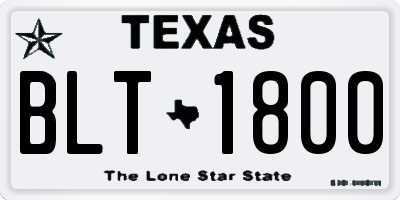 TX license plate BLT1800