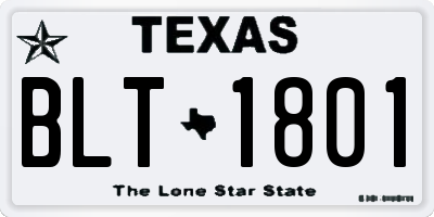 TX license plate BLT1801