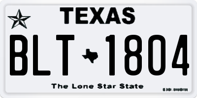 TX license plate BLT1804