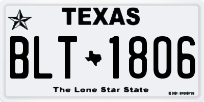 TX license plate BLT1806