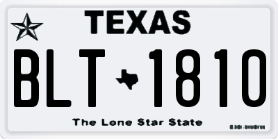 TX license plate BLT1810