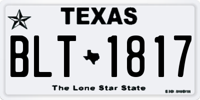 TX license plate BLT1817