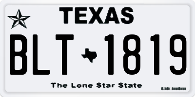 TX license plate BLT1819