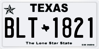 TX license plate BLT1821