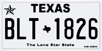 TX license plate BLT1826