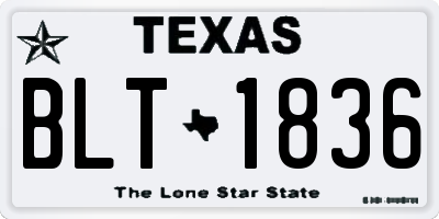 TX license plate BLT1836