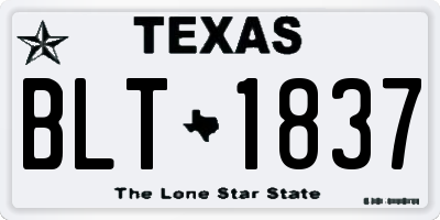 TX license plate BLT1837