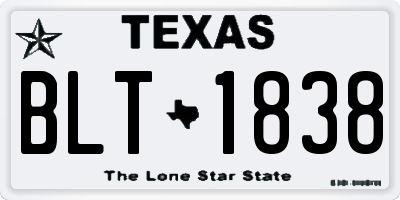 TX license plate BLT1838