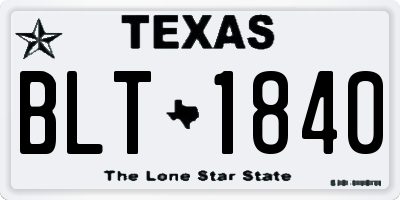 TX license plate BLT1840