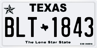 TX license plate BLT1843