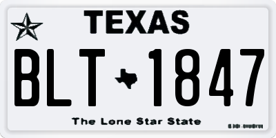TX license plate BLT1847