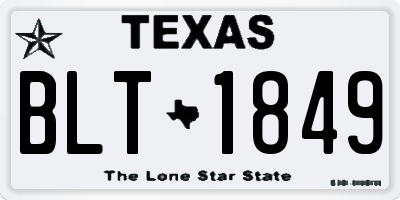 TX license plate BLT1849