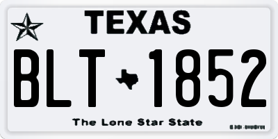 TX license plate BLT1852