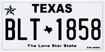 TX license plate BLT1858