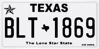 TX license plate BLT1869