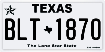 TX license plate BLT1870