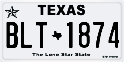 TX license plate BLT1874