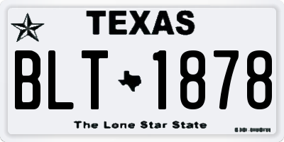 TX license plate BLT1878