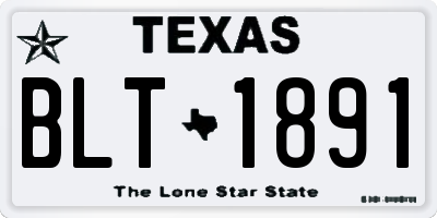 TX license plate BLT1891