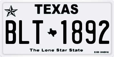 TX license plate BLT1892