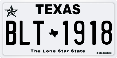 TX license plate BLT1918