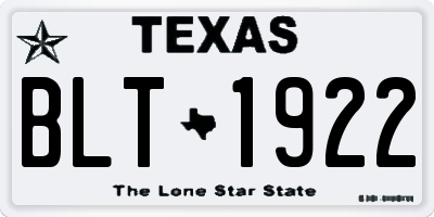 TX license plate BLT1922