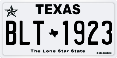 TX license plate BLT1923