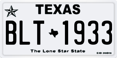 TX license plate BLT1933