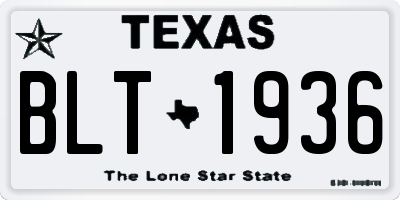 TX license plate BLT1936