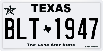 TX license plate BLT1947