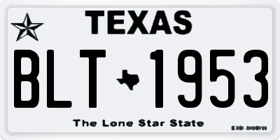 TX license plate BLT1953