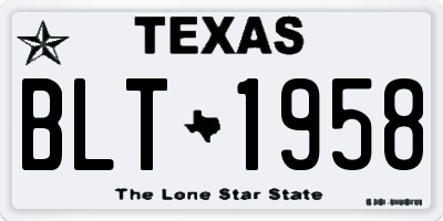 TX license plate BLT1958
